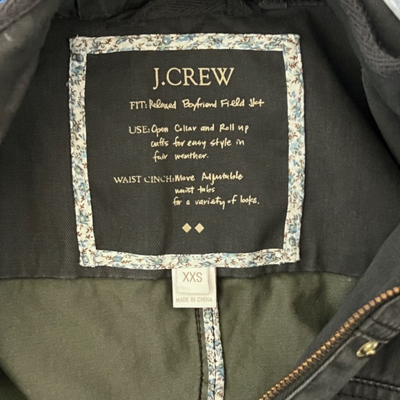 J. Crew Relaxed Boyfriend Field Green Jacket Utility Jacket Military Size XXS - Picture 9 of 9